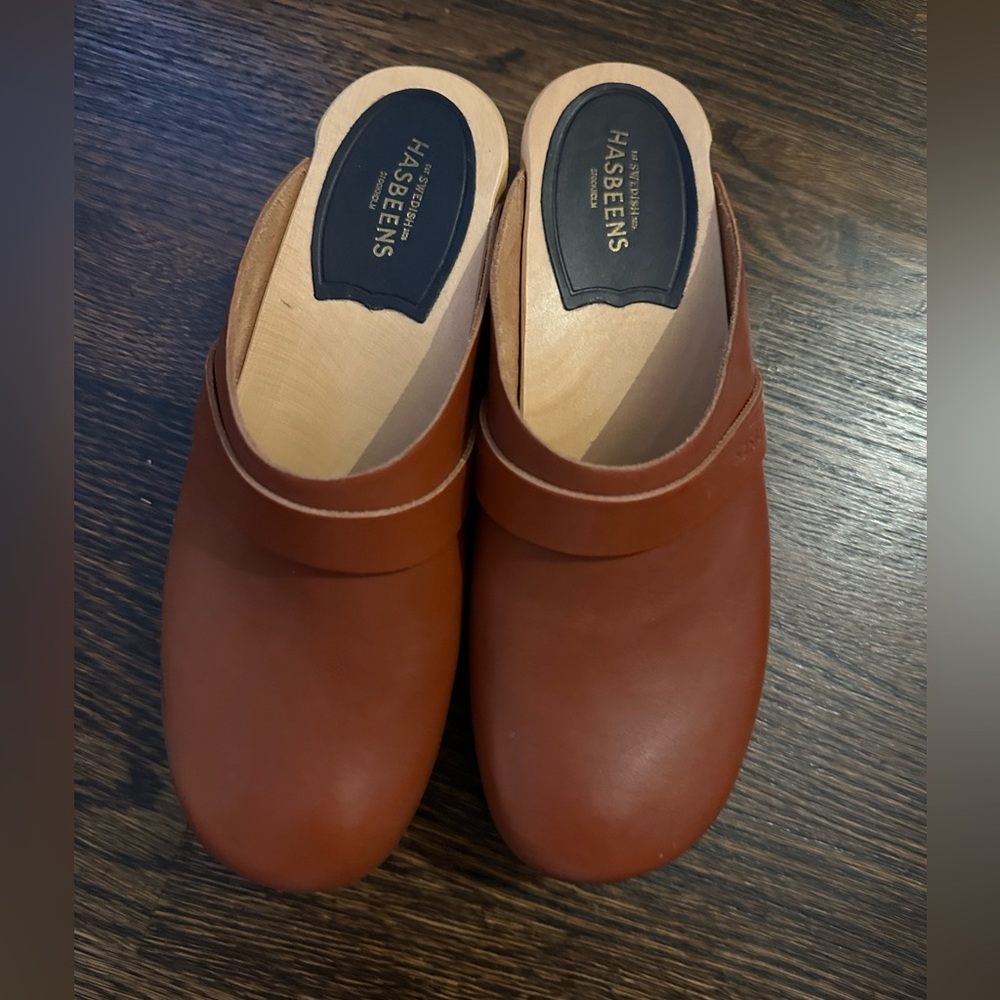 New Swedish Hasbeen Swedish husband cognac clog 38